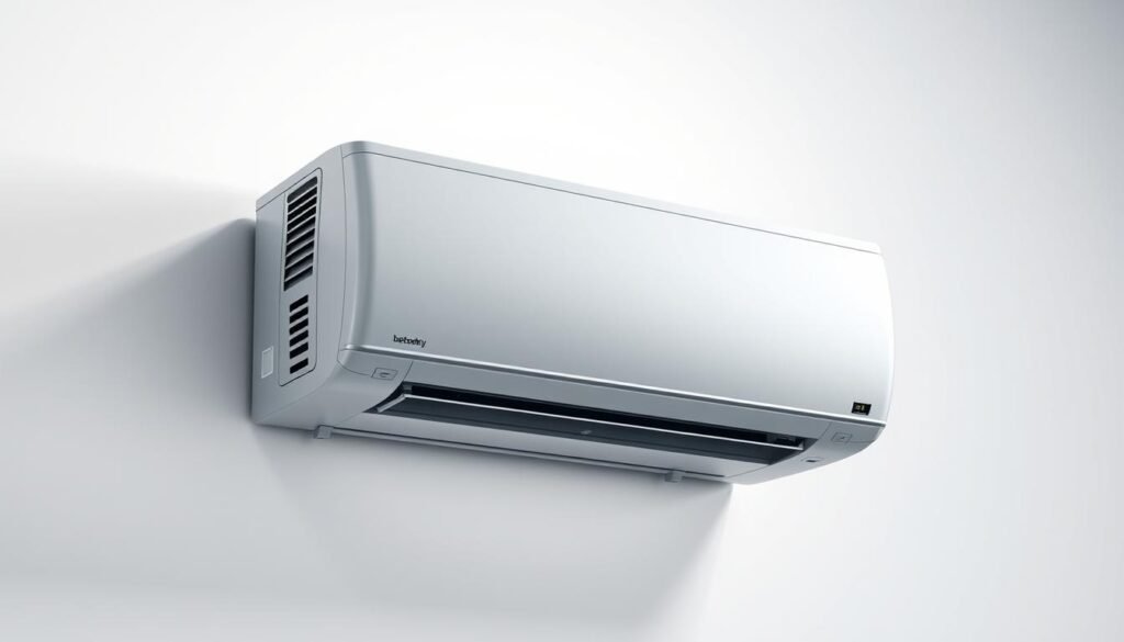 A sleek, modern air conditioning unit against a minimalist, white background. The system is suspended in mid-air, showcasing its ready-to-install design. Soft, diffused lighting illuminates the unit, highlighting its clean lines and premium finishes. The image conveys a sense of effortless integration, hinting at the ease of installation promised by a "plug-and-play" ready-to-install system. The focus is on the unit itself, allowing the viewer to appreciate its design and understand the appeal of a turnkey climate control solution. A sleek, modern air conditioning unit against a minimalist, white background. The system is suspended in mid-air, showcasing its ready-to-install design. Soft, diffused lighting illuminates the unit, highlighting its clean lines and premium finishes. The image conveys a sense of effortless integration, hinting at the ease of installation promised by a "plug-and-play" ready-to-install system. The focus is on the unit itself, allowing the viewer to appreciate its design and understand the appeal of a turnkey climate control solution.