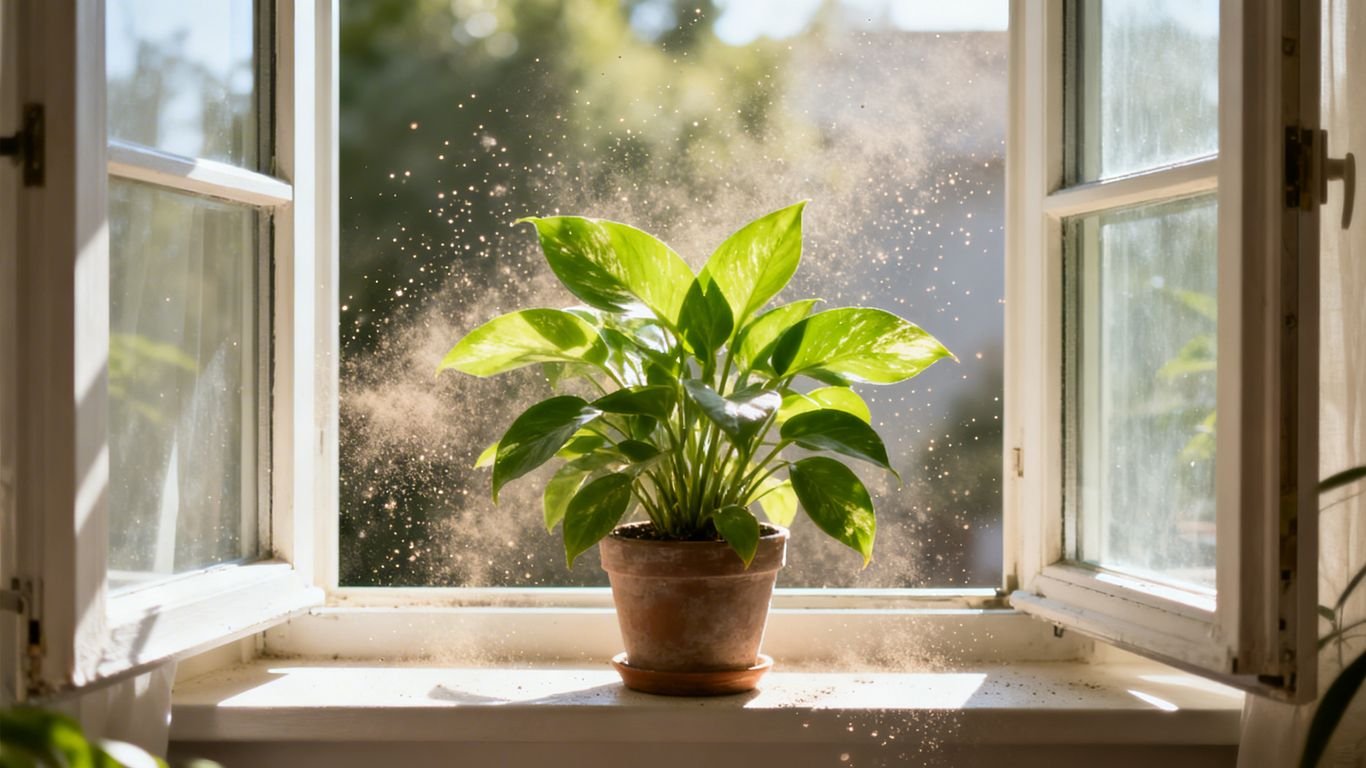Maison avec fenêtres ouvertes pour une ventilation naturelle.