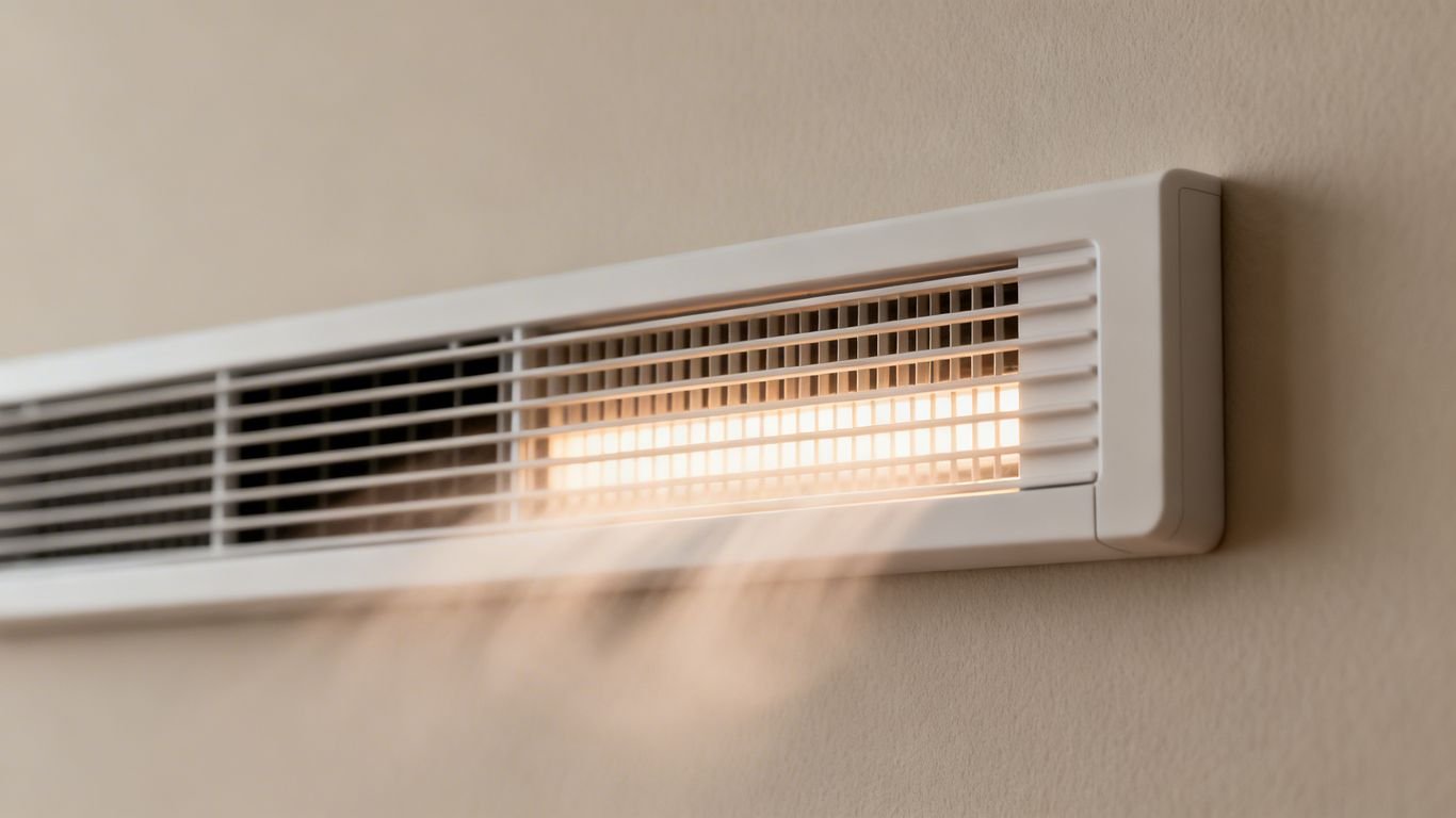 Ventilo convecteur moderne sur un mur.