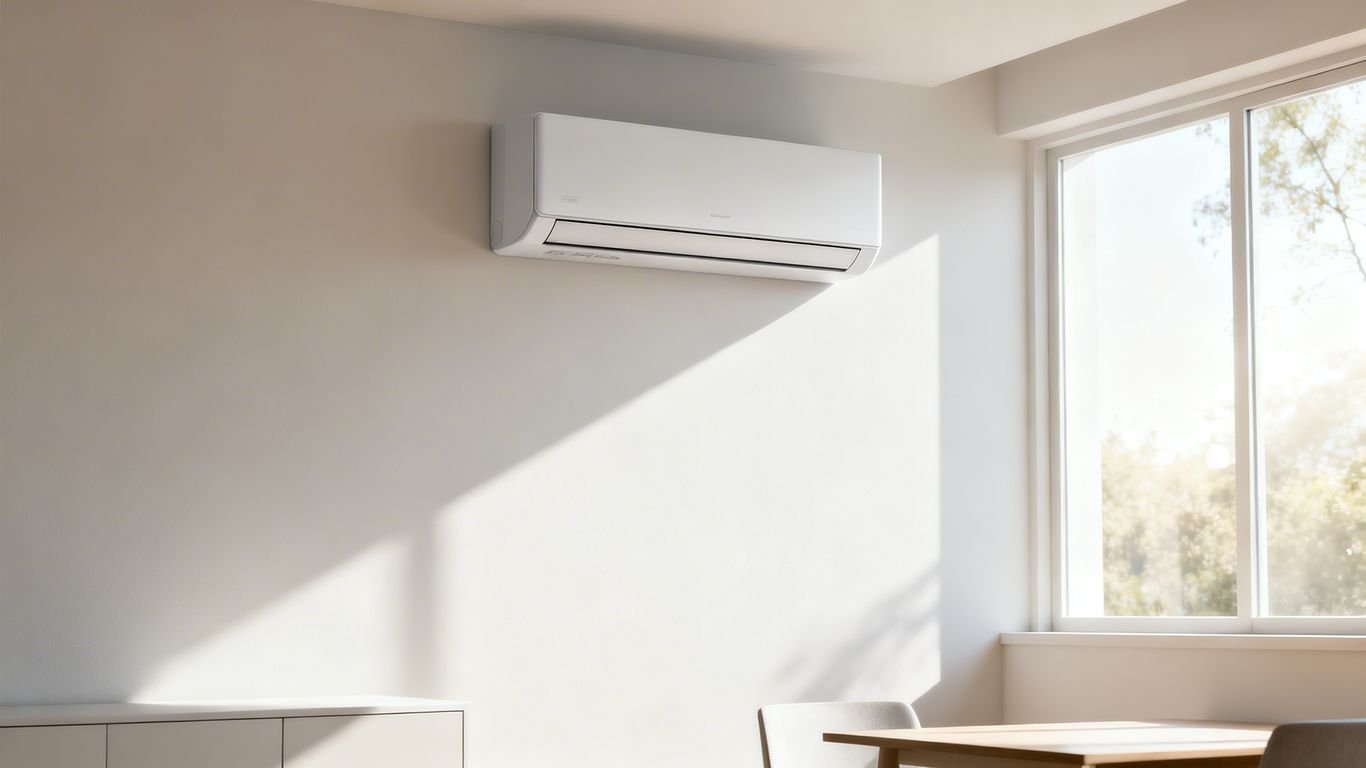 Climatisation intérieure sans unité extérieure visible.