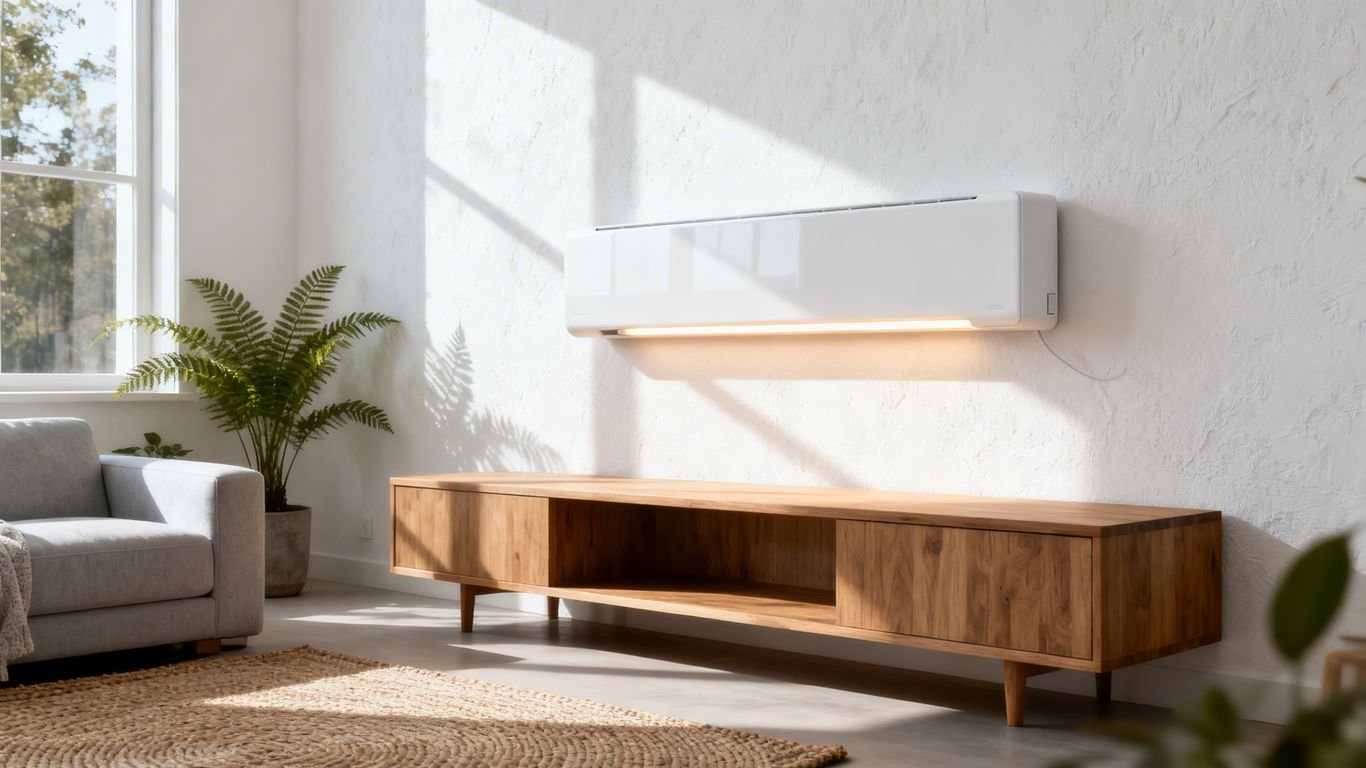 Mur chauffant moderne dans un salon confortable.