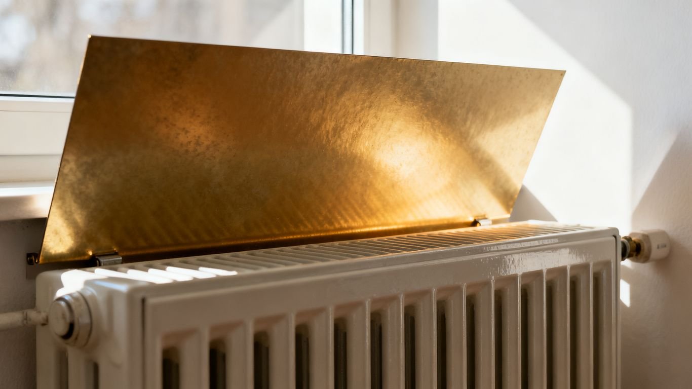 Réflecteur de radiateur installé derrière un radiateur.